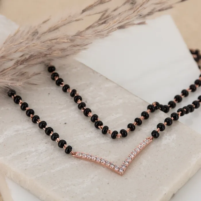Upakarna Necklaces V Shaped Layered Mangalsutra Necklace