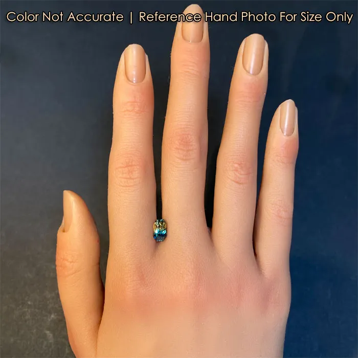 vendorunknown Earrings Emerald Cut BiColor Sapphire 203 Carats